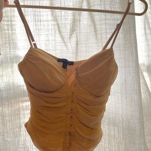 beige corset tank top ! 🤎